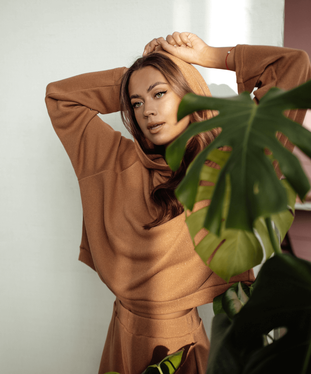 Lounge Hooded Sweater - Caramel